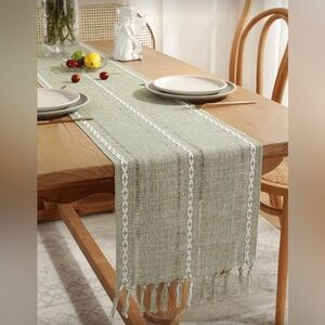 Elegant Green Table Runner